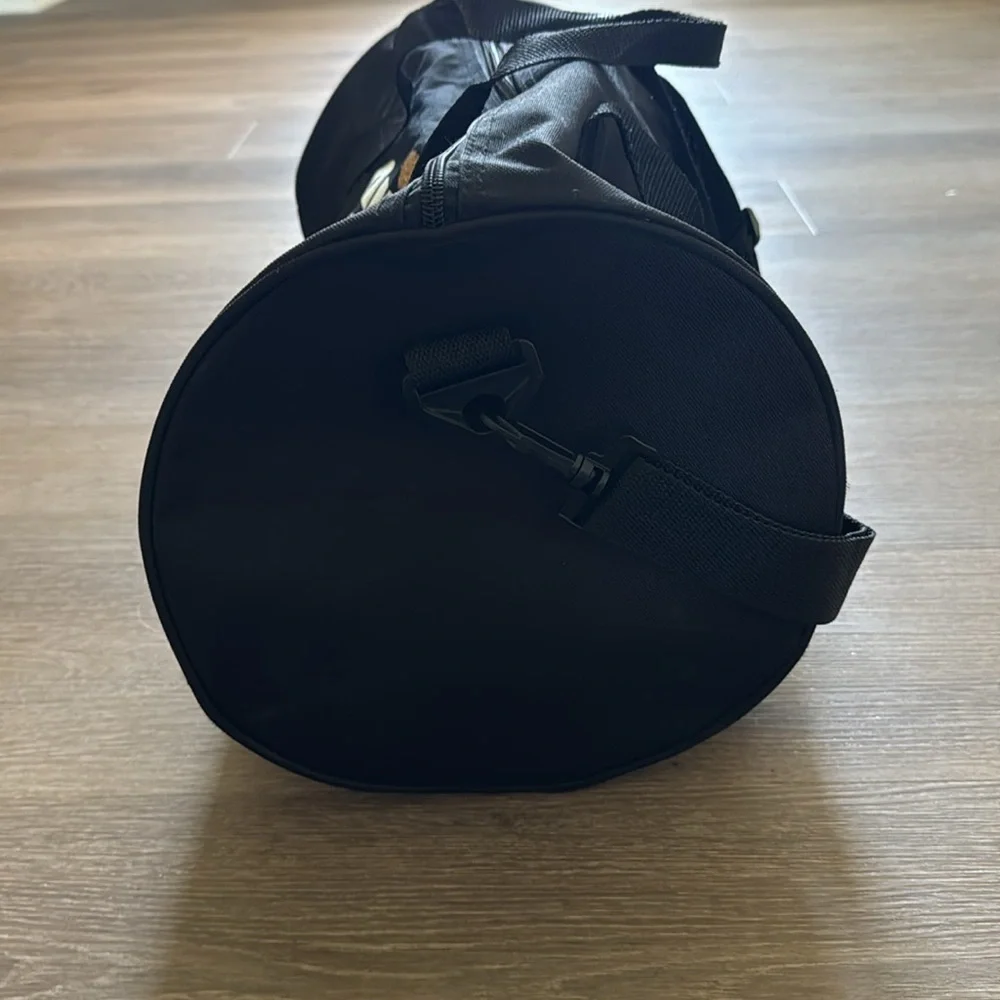 Personalized Black Cheer Duffle Bag with Gold Glitter Name